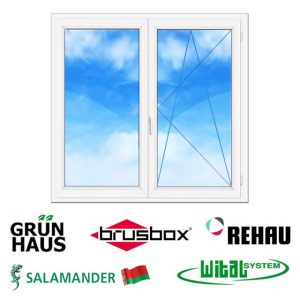 Двухстворчатое ПВХ окно