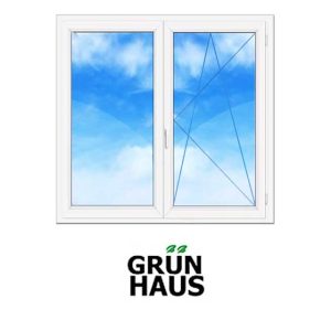 Двухстворчатое ПВХ окно Grunhaus
