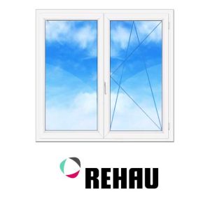 Двухстворчатое ПВХ окно Rehau