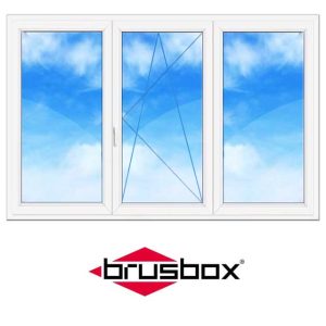 Трехстворчатое ПВХ окно Brusbox