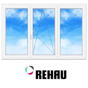 Трехстворчатое ПВХ окно Rehau