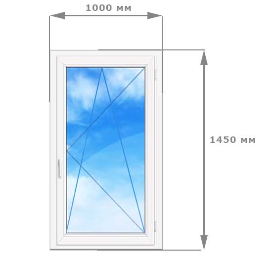 Одностворчатое поворотно-откидное окно
