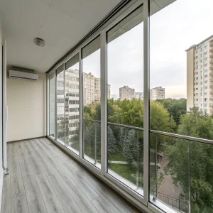 Лоджия с ламинатом на полу