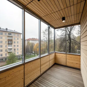 Отделка балкона вагонкой